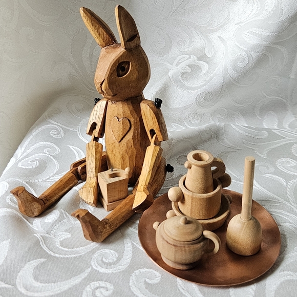 Vintage Wooden Cooking Set For Dolls - Picture 2 of 12